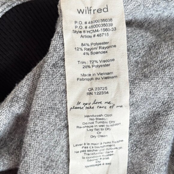 Wilfred Grey Knit Sweater w Black Contrast Trim - Picture 2 of 4